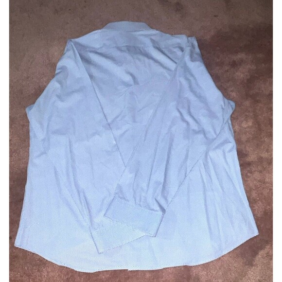 Express Modern Fit Polka Dot Light Blue Collared Button Up Mens Shirt  Size XL - Picture 3 of 3